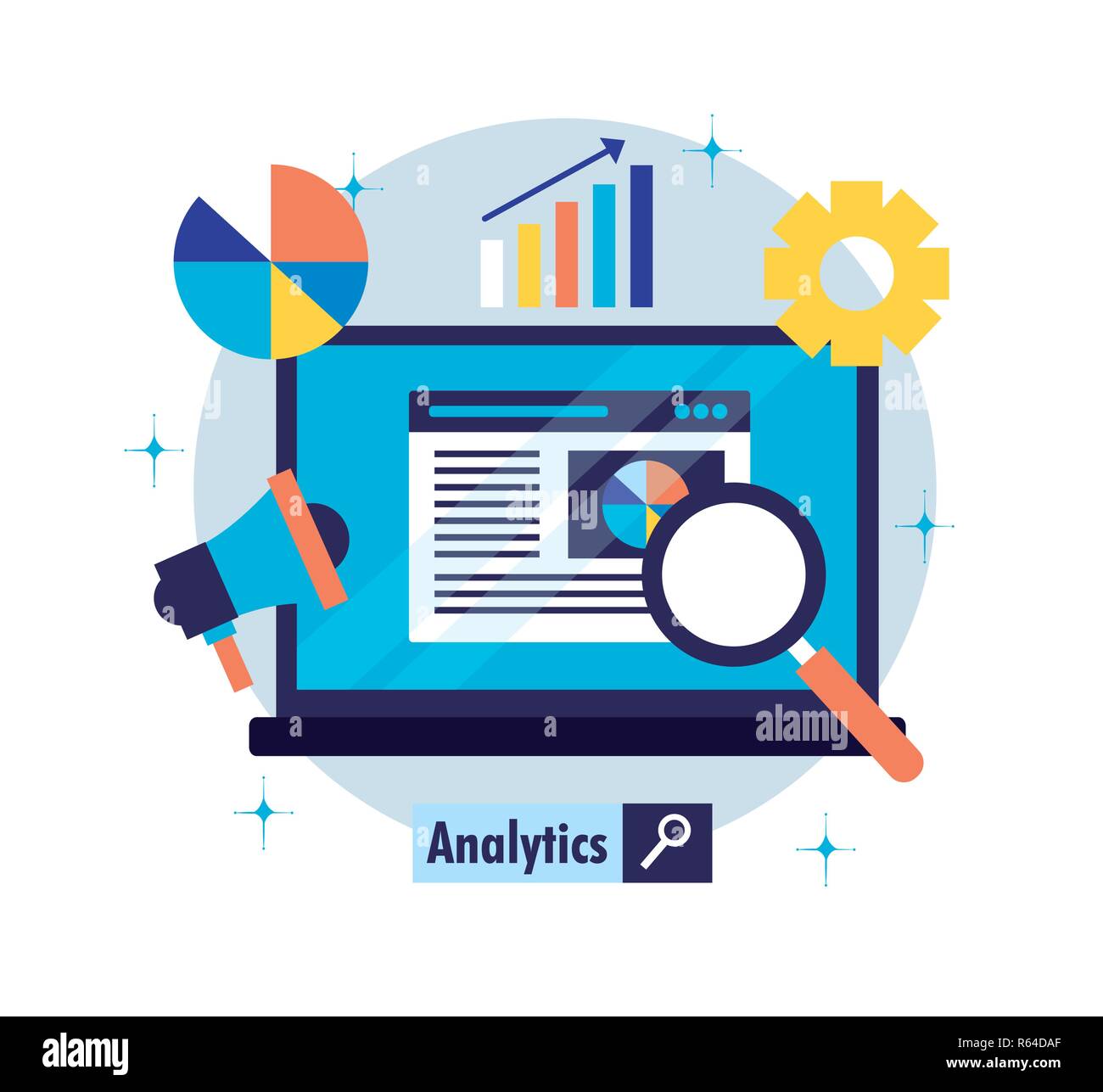 mobile marketing statistics analysis search engine optimization vector ...