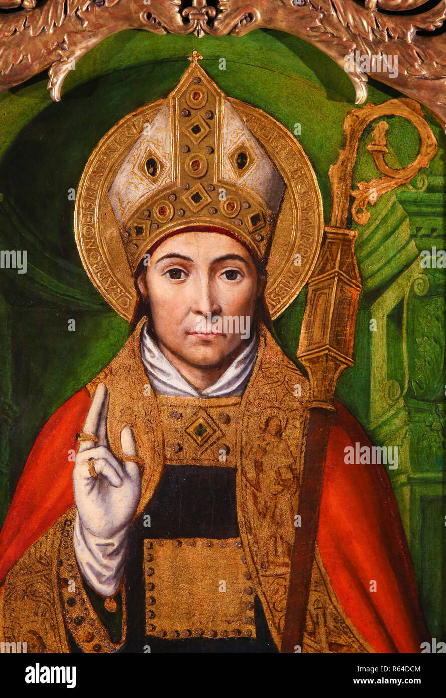Painting Of Saint Nicholas Of Bari On The Altarpiece Of St Nicolas 1500 In The Cathedral Of Monaco Stock Photo Alamy