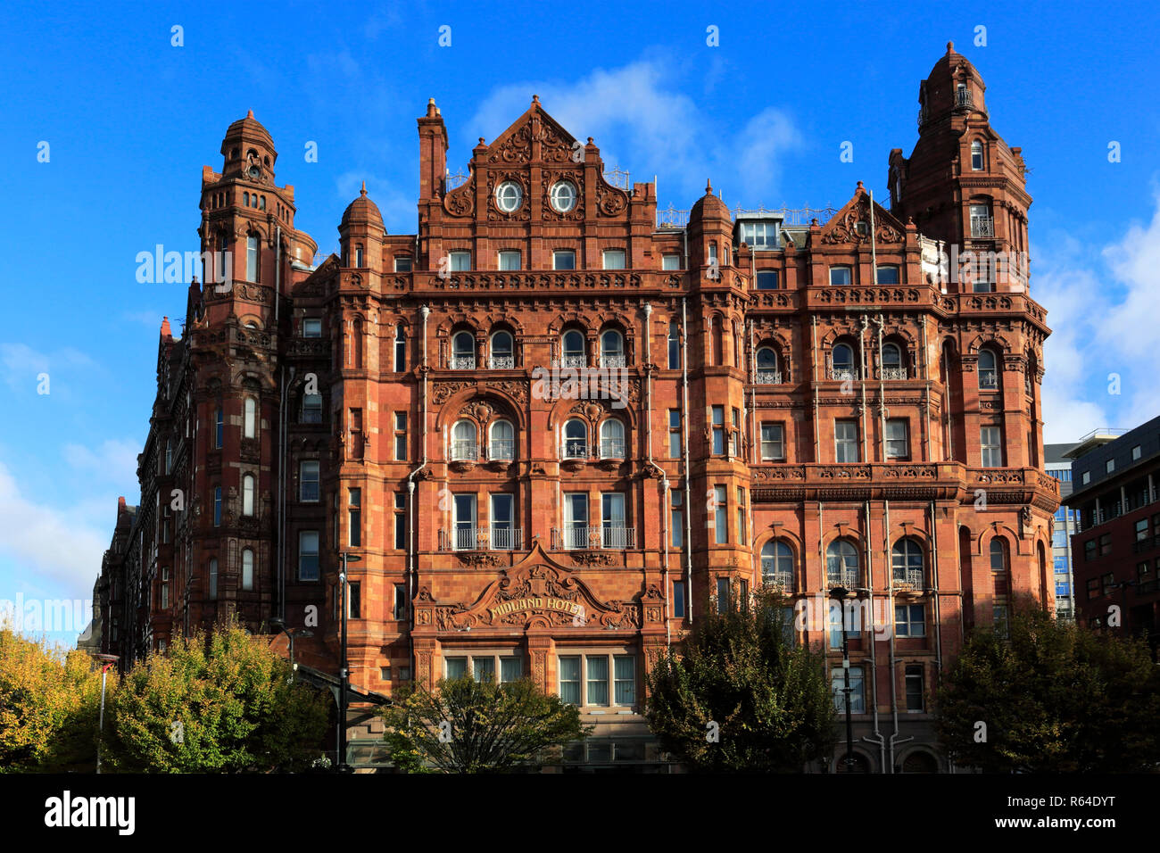 The Midland Hotel, 16 Peter St, Manchester City Centre, Manchester, Lancashire, England, UK Stock Photo