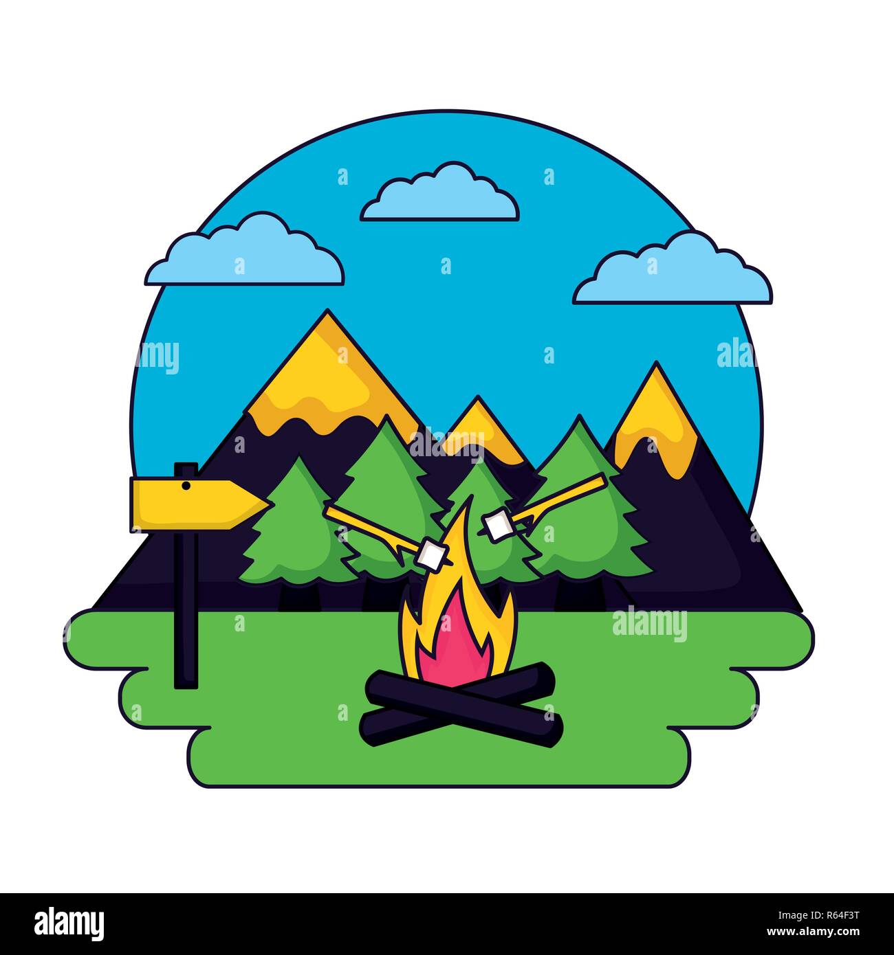 camping summer relate Stock Vector