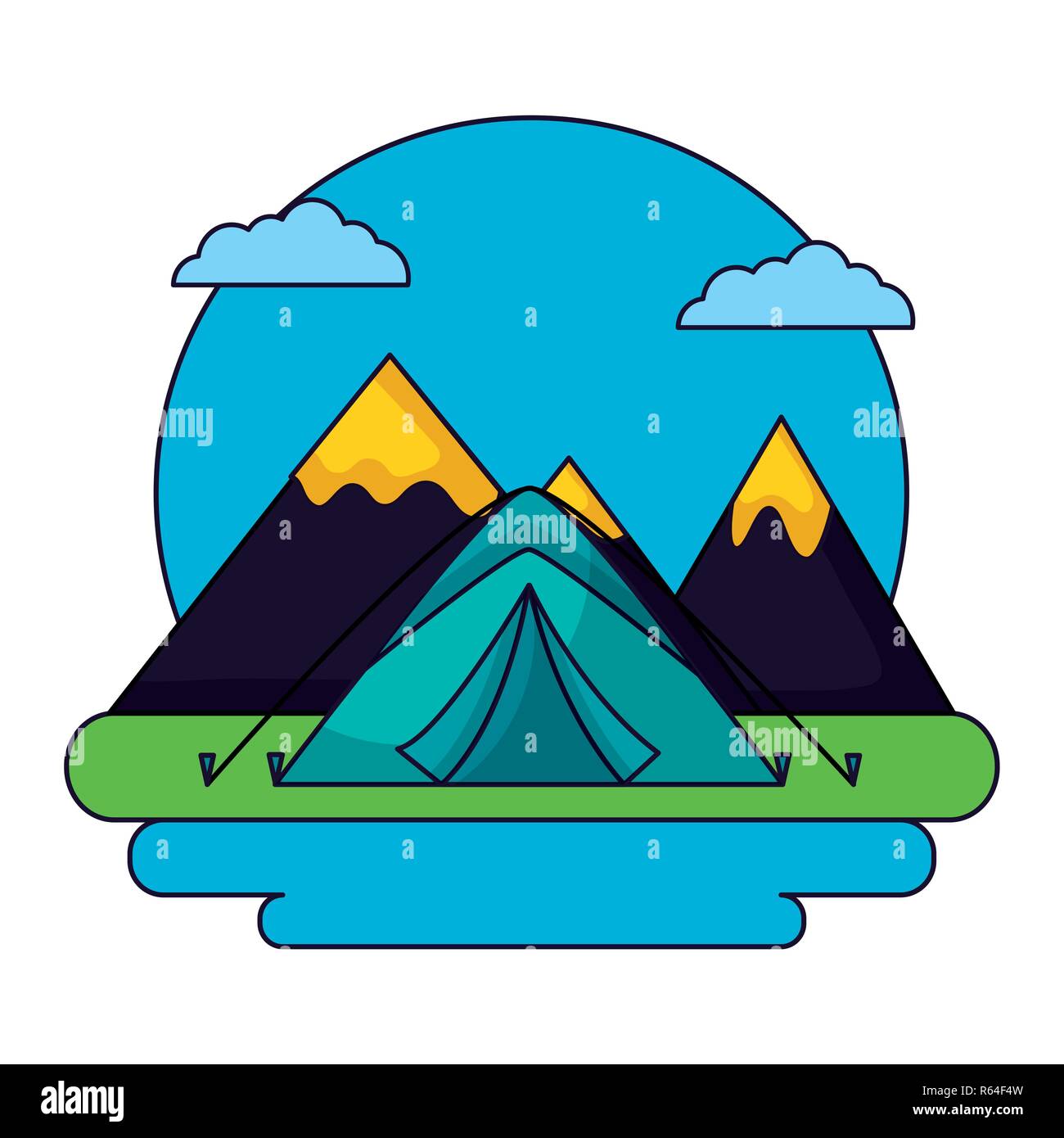 camping summer relate Stock Vector