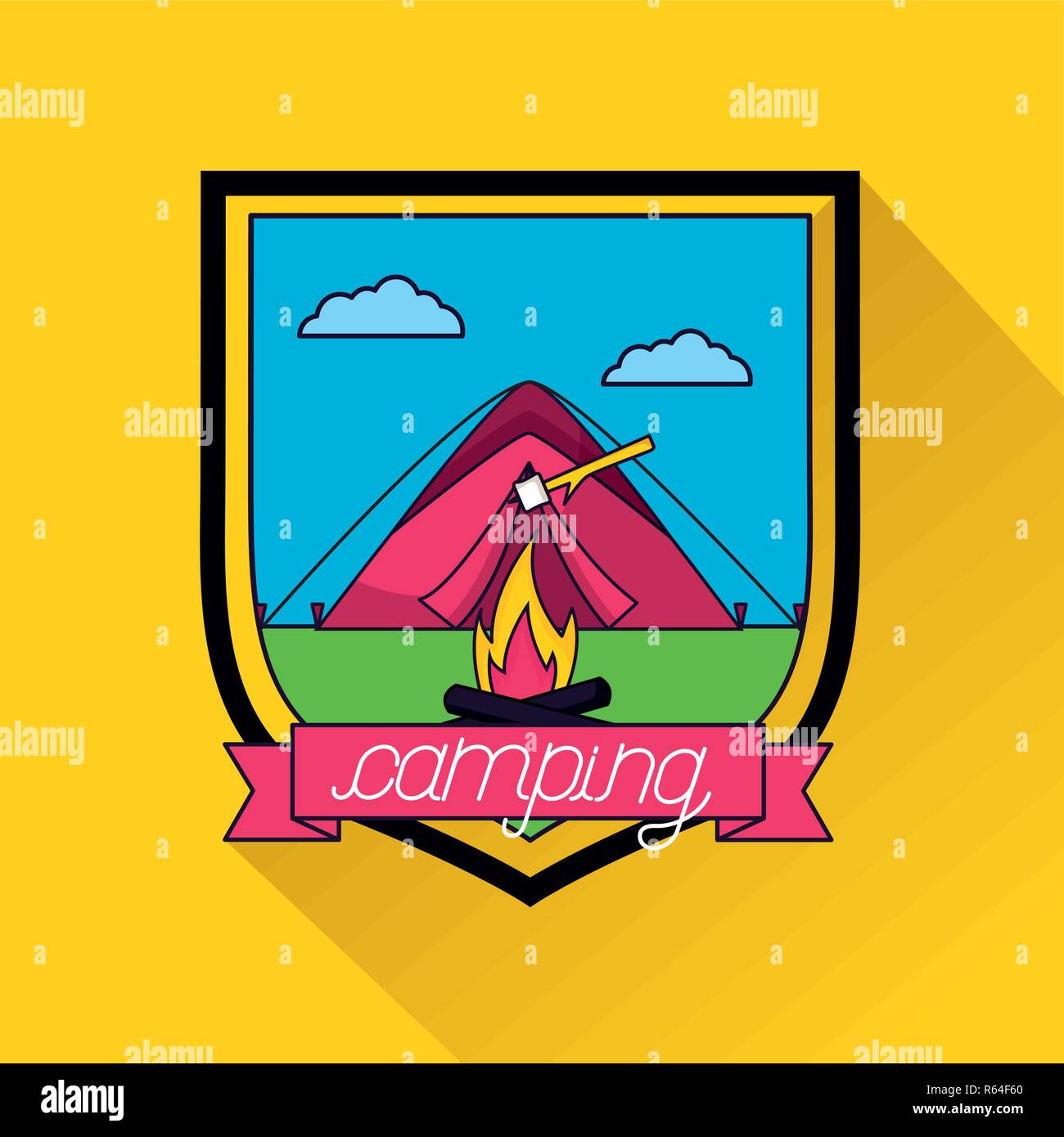 camping summer relate Stock Vector