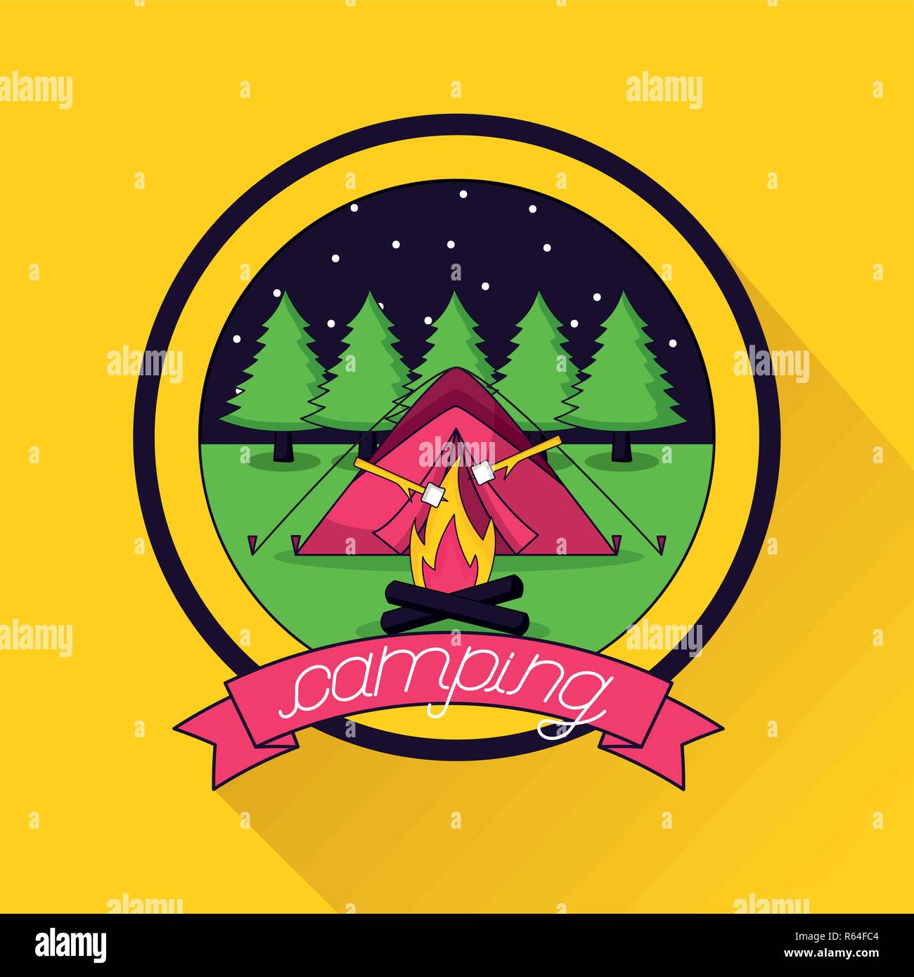 camping summer relate Stock Vector