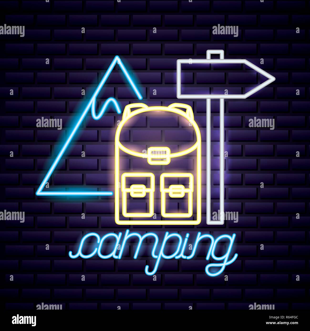 camping summer relate Stock Vector