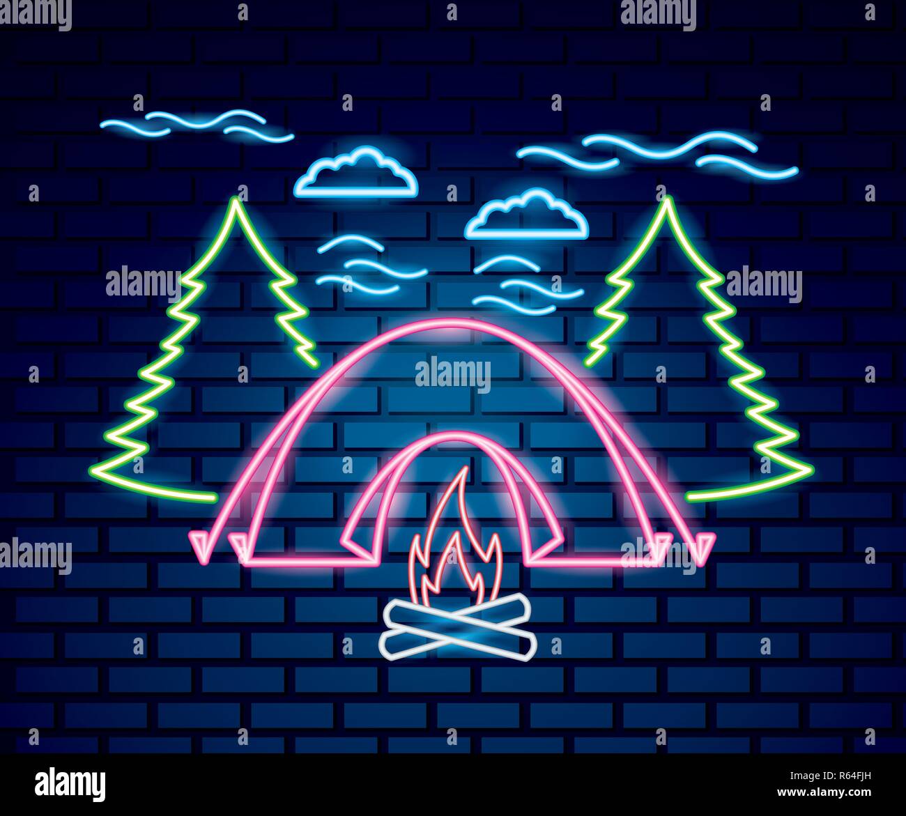 camping summer relate Stock Vector
