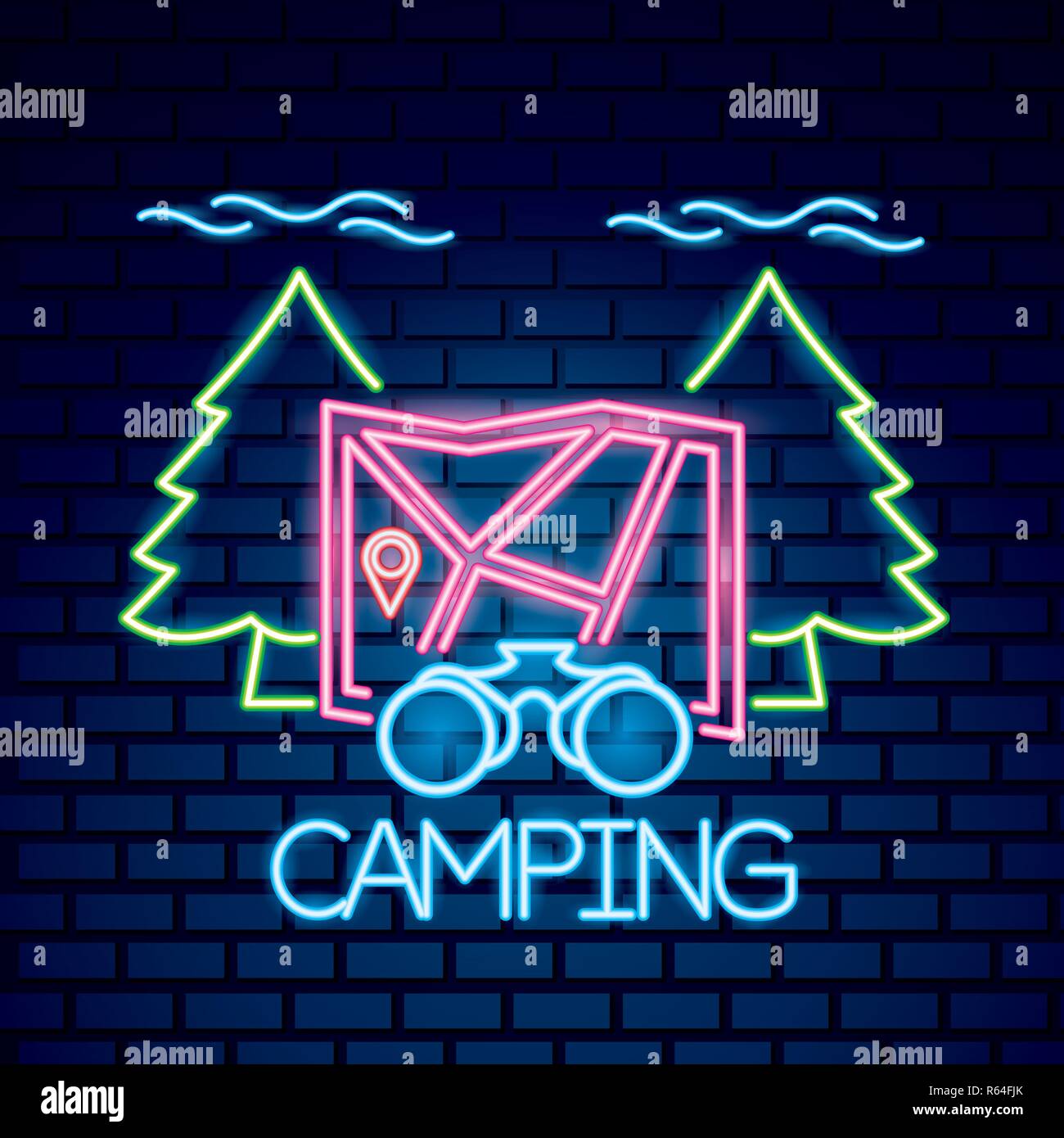 camping summer relate Stock Vector