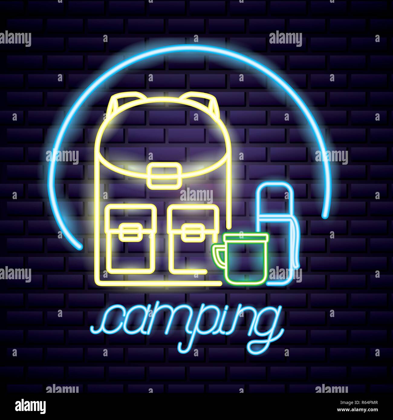 camping summer relate Stock Vector