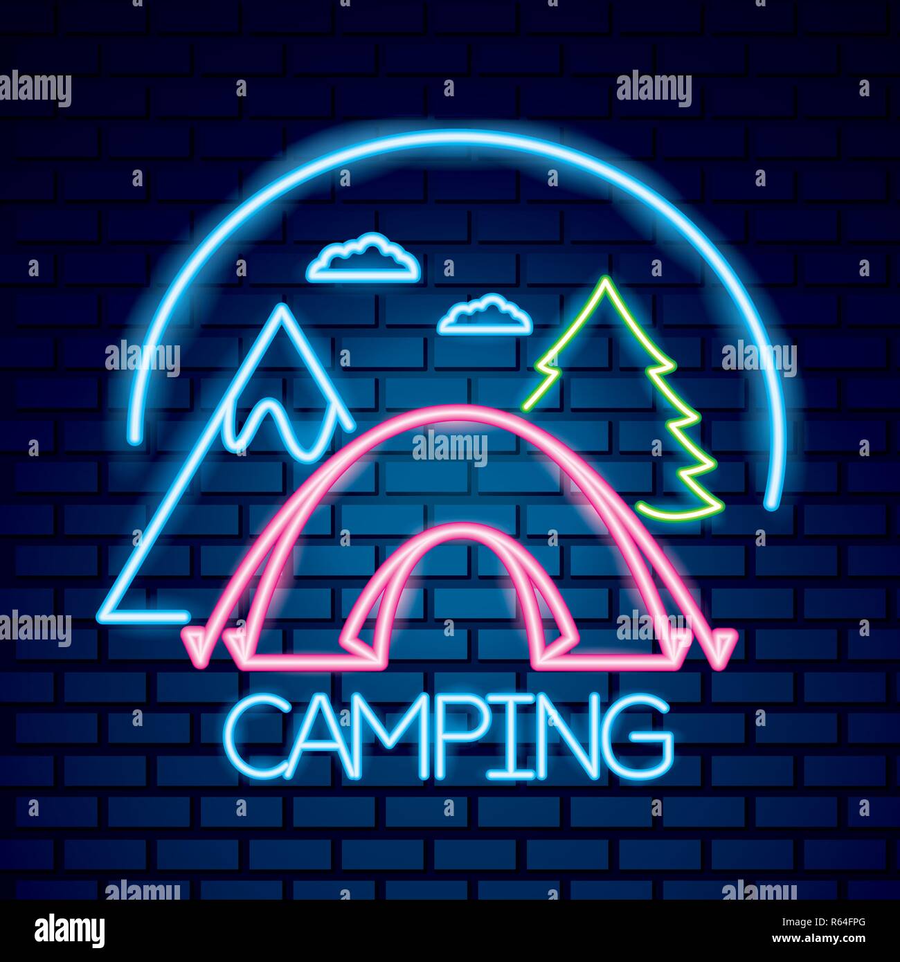 camping summer relate Stock Vector