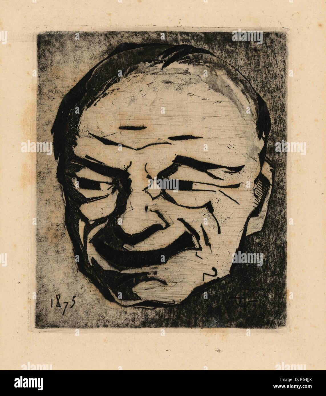 Japanese Mask, the Laugh (Masque japonais, le rire). Dimensions: 28.2 cm x 19.3 cm, 13.3 cm x 11.3 cm, 13 cm x 11 cm. Museum: Van Gogh Museum, Amsterdam. Author: Guérard, Henri Charles. Stock Photo