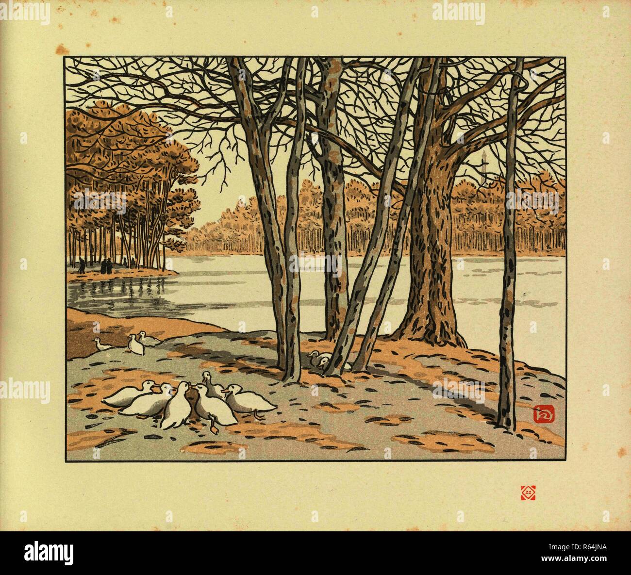 From the Bois de Boulogne (Du bois de Boulogne). Dimensions: 28.4 cm x 22.8 cm, 17 cm x 21.1 cm. Museum: Van Gogh Museum, Amsterdam. Author: Auriol, George. Stock Photo