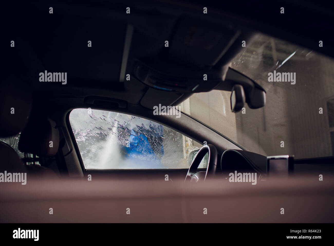 Man Washing Automobile Manual Car Washing Self Service