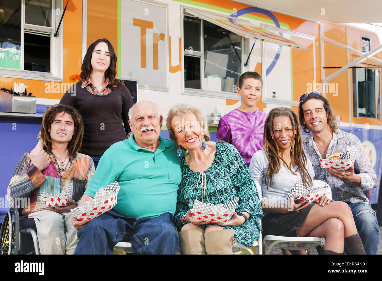 Group happy friends pose picture hi-res stock photography and images ...