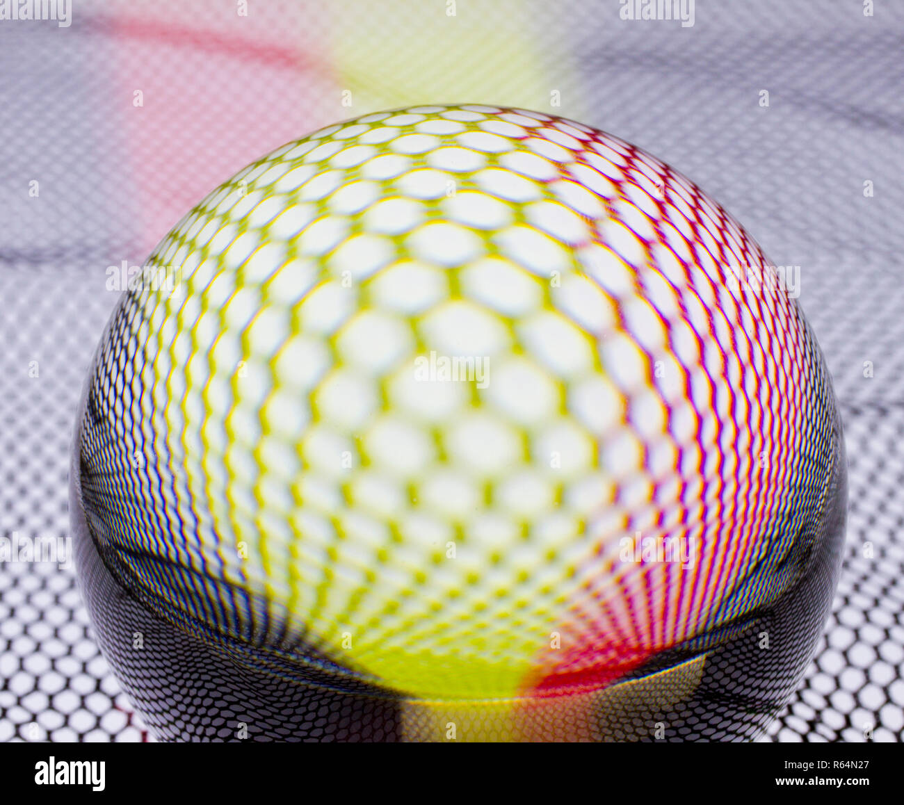 black-red-golden net with glass ball Stock Photo