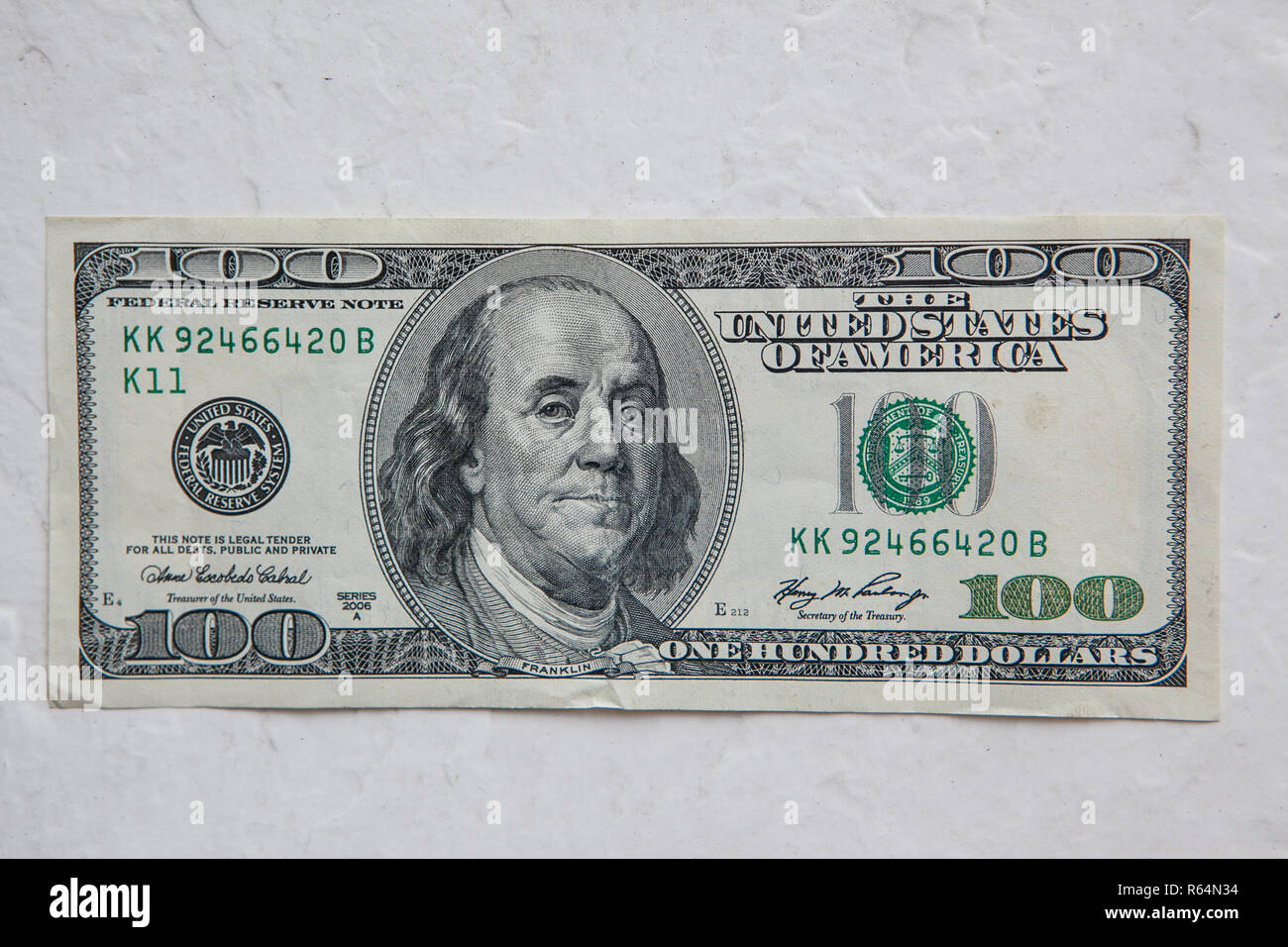 US 100 Dollar bill Stock Photo