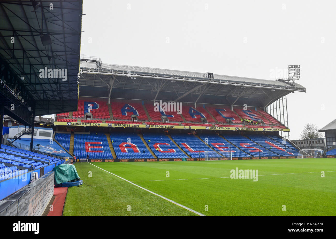 Quiet before the Premier League match between Crystal Palace and Burnley at Selhurst Park , London , 01 December 2018 Editorial use only. No merchandising. For Football images FA and Premier League restrictions apply inc. no internet/mobile usage without FAPL license - for details contact Football Dataco Stock Photo