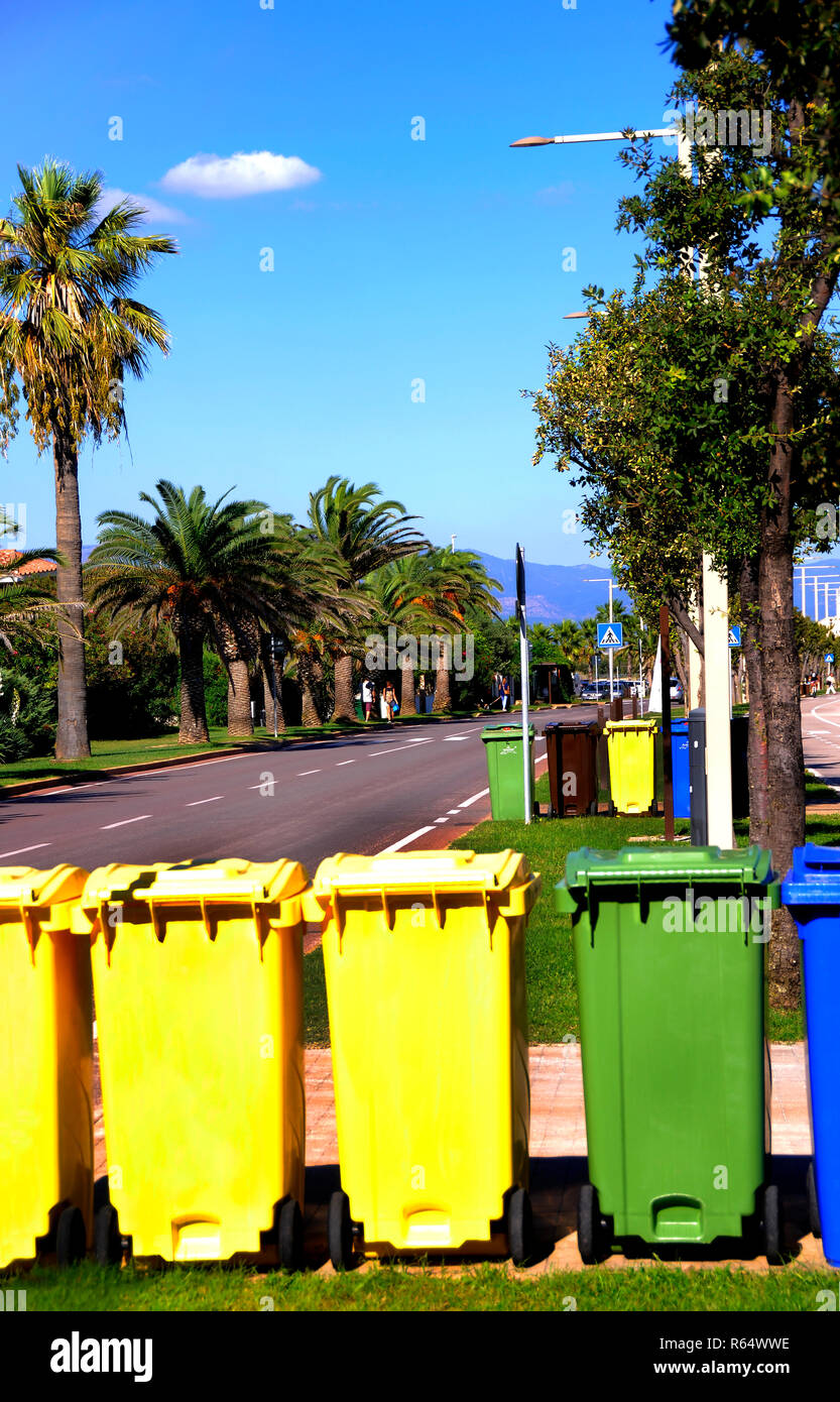 wheelie bins for collection Stock Photo Alamy