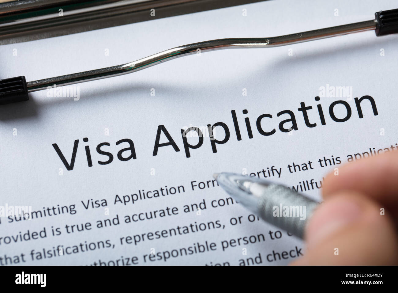 Visa ... Stock Photo Application High Form Of View Angle