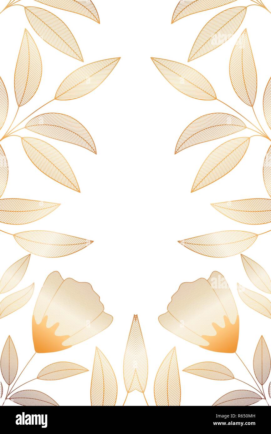 flowers with branches and leaves isolated icon Stock Vector Image & Art ...