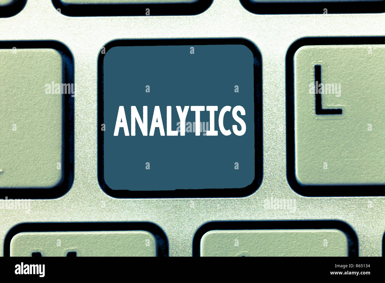 Conceptual hand writing showing Analytics. Business photo showcasing systematic computational analysis of data statistics or infos Keyboard Intention  Stock Photo