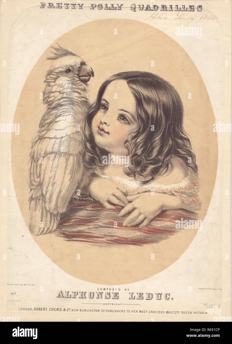 Pretty Polly Quadrilles music cover composed by Alphonse Leduc circa 1885 Stock Photo