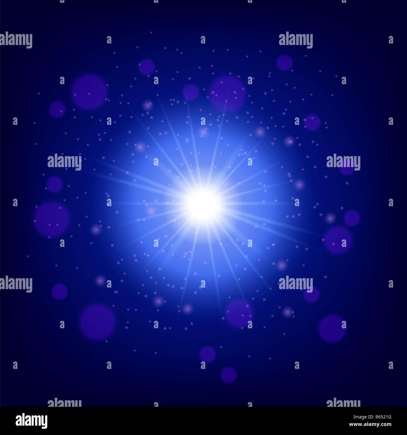Vector Light effect on blue background Stock Photo - Alamy