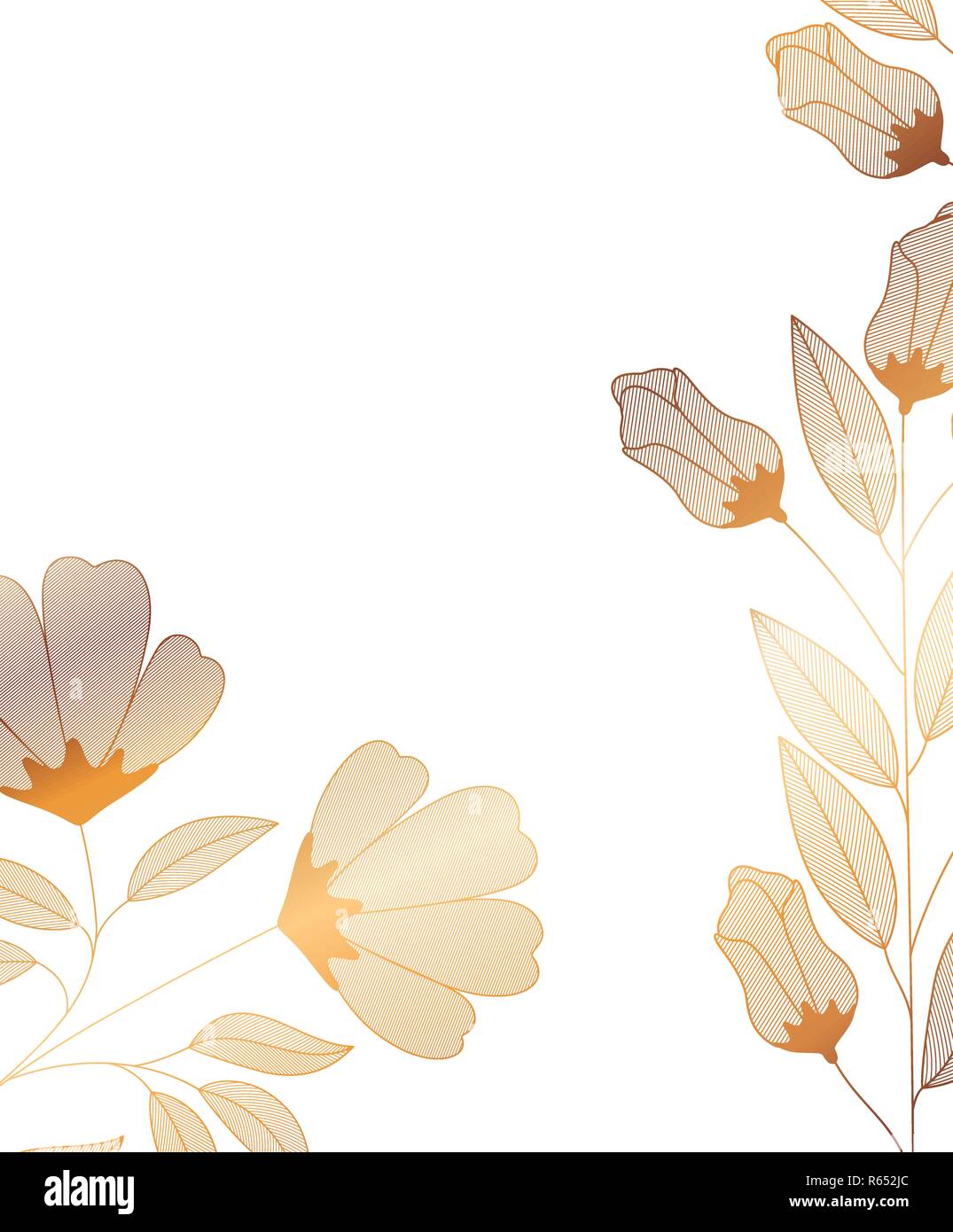 flowers with branches and leaves isolated icon Stock Vector Image & Art ...