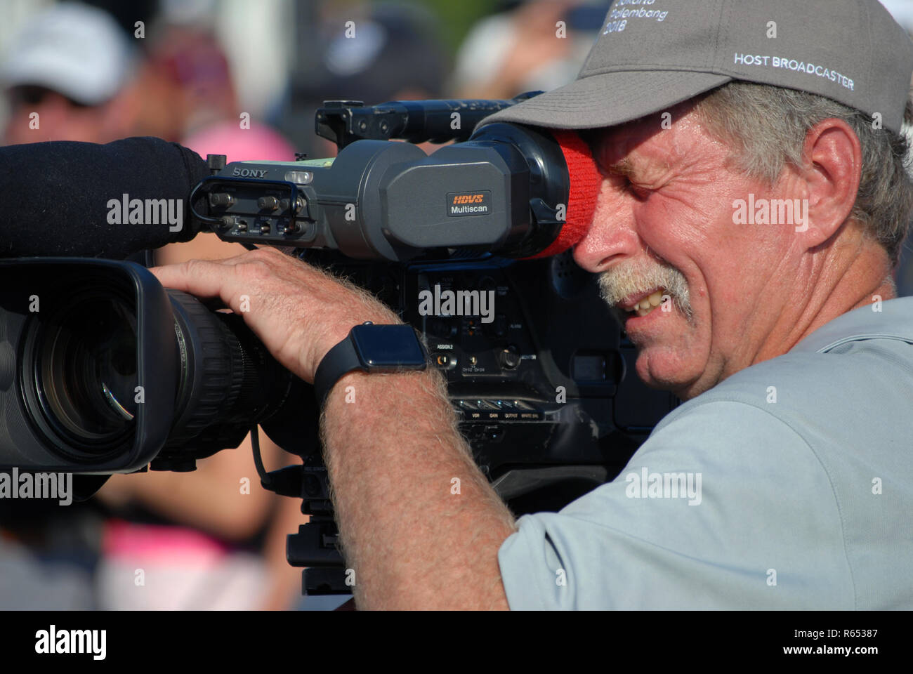Cameraman focusing his camera at Australian PGA Championship 2018, RACV