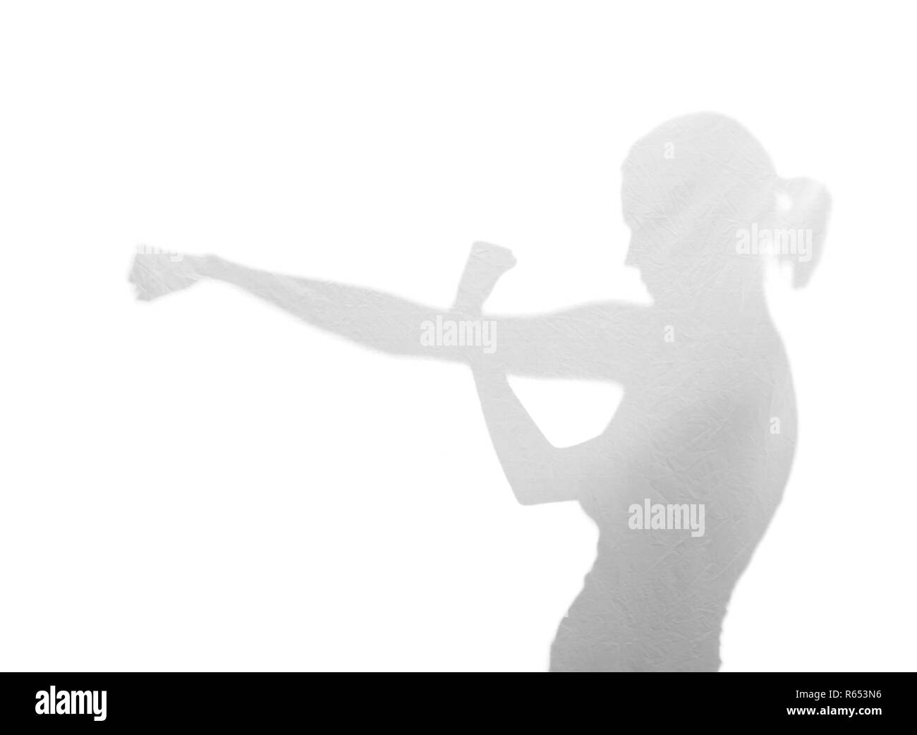 young woman is boxing Stock Photo