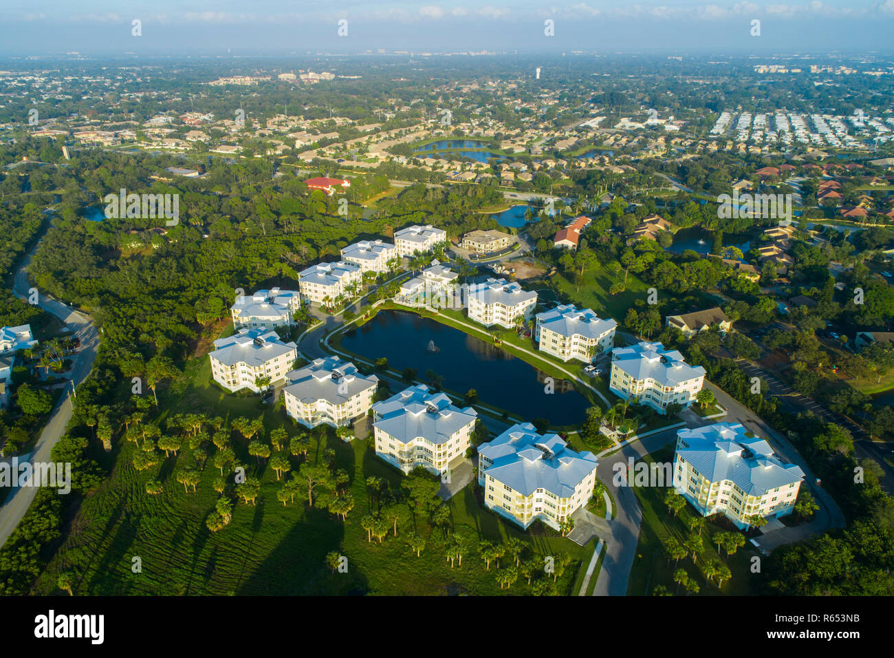 Resort style condominium complex located in Bradenton Florida Stock