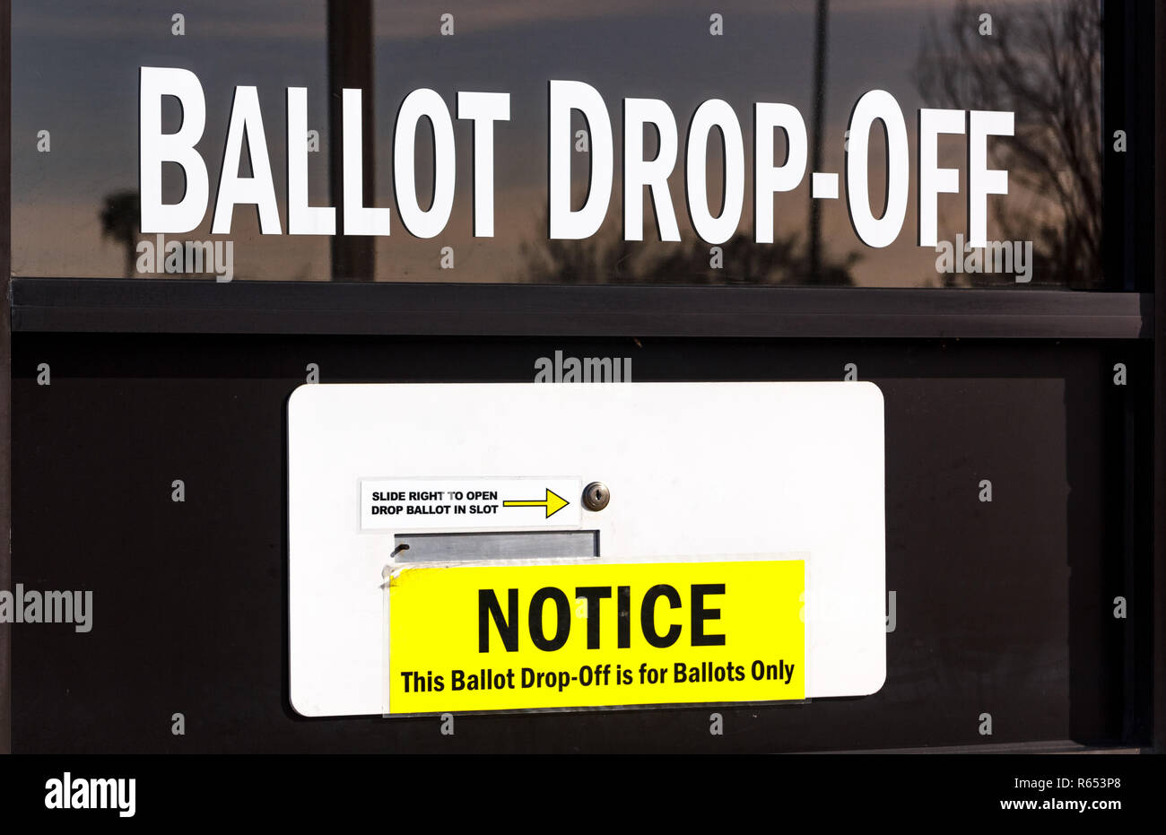 Ballot drop off slot for absentee and mail in ballots Stock Photo