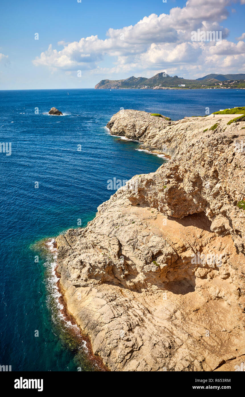 Rocky coast of Capdepera region, Mallorca, Spain. Stock Photo