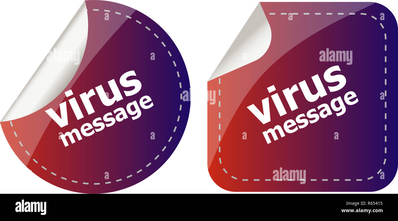 stickers label set business tag with virus message word Stock Photo - Alamy