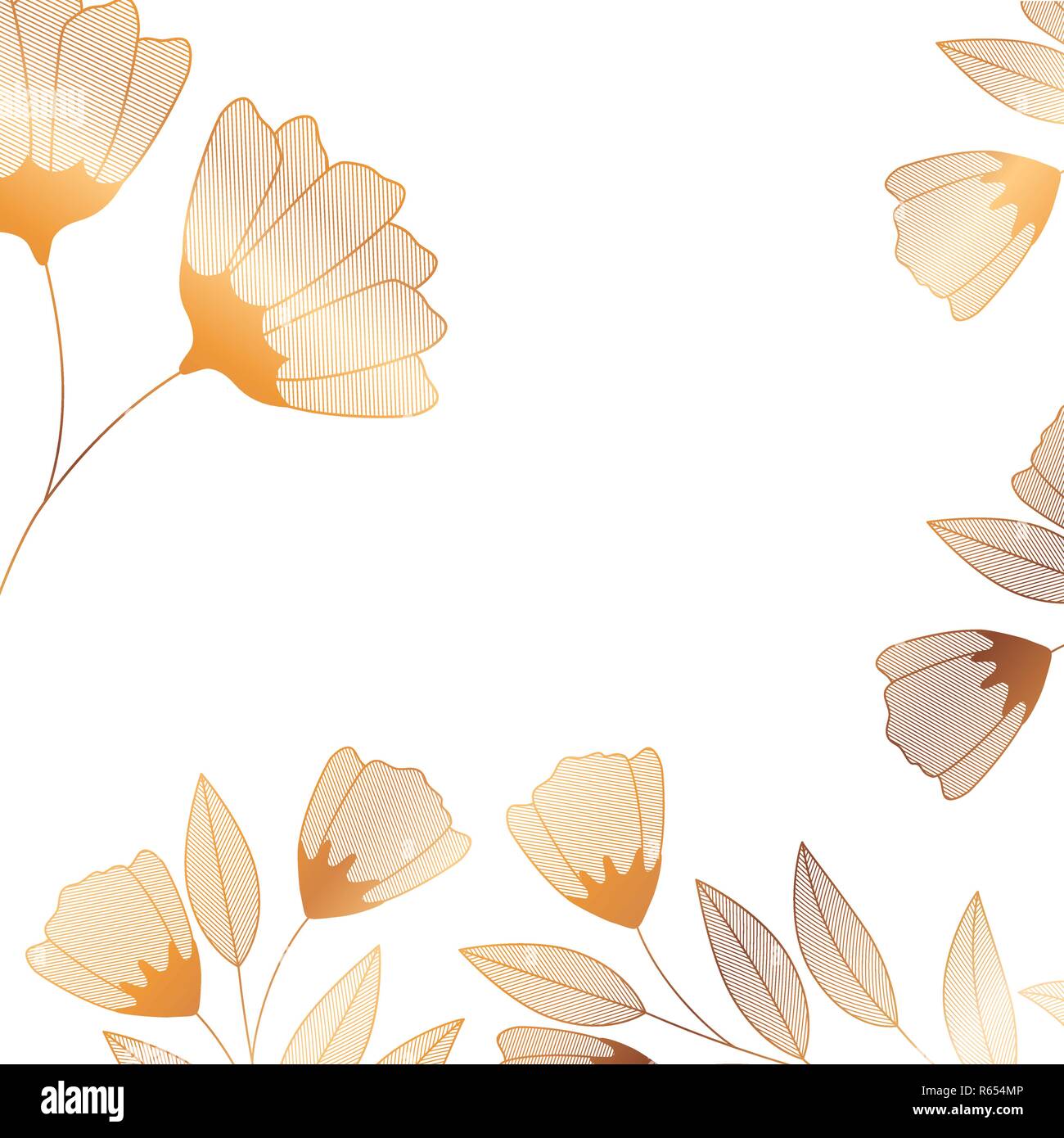 flowers with branches and leaves isolated icon Stock Vector Image & Art ...