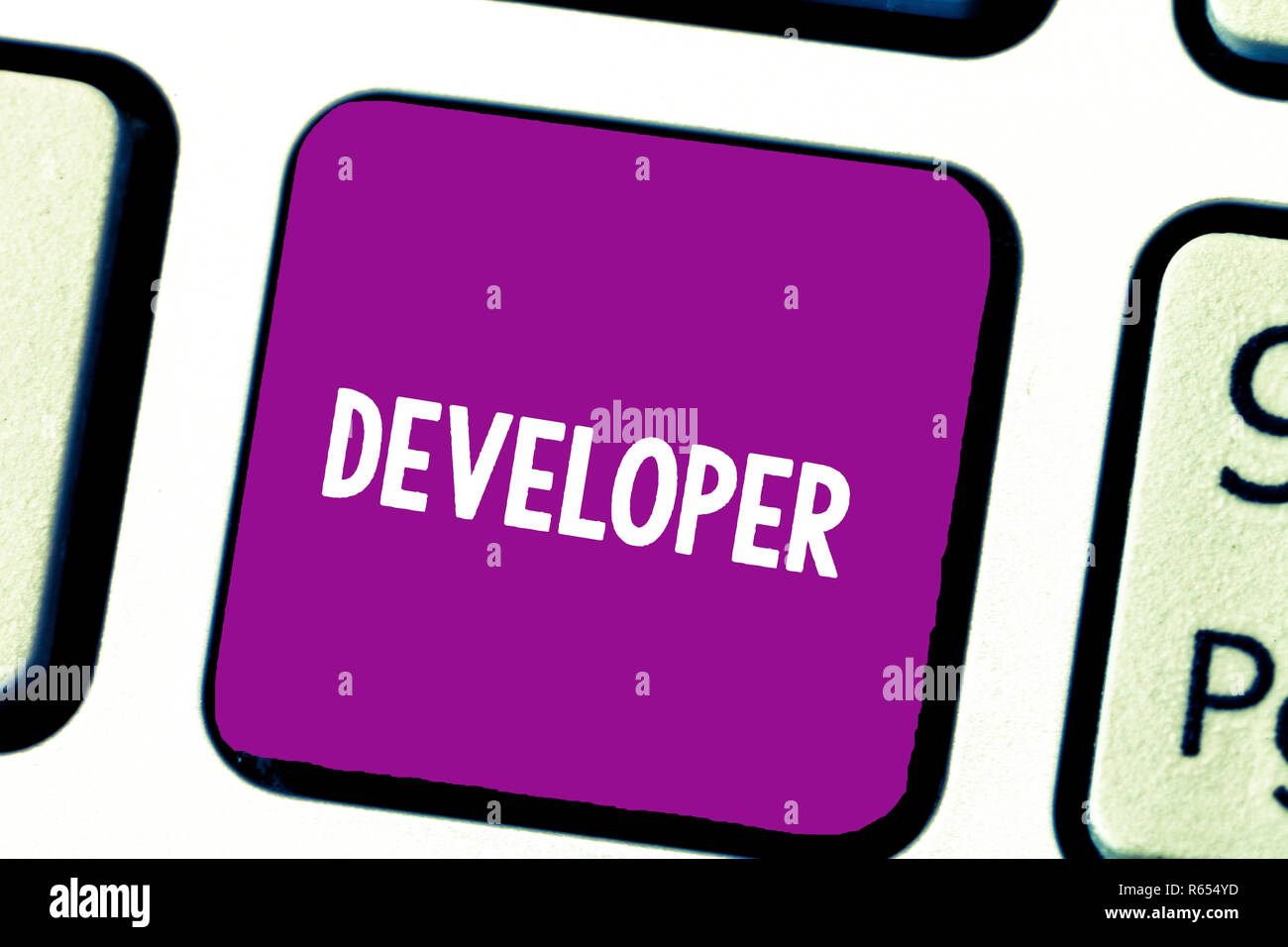 Text sign showing Developer. Conceptual photo demonstrating or thing ...