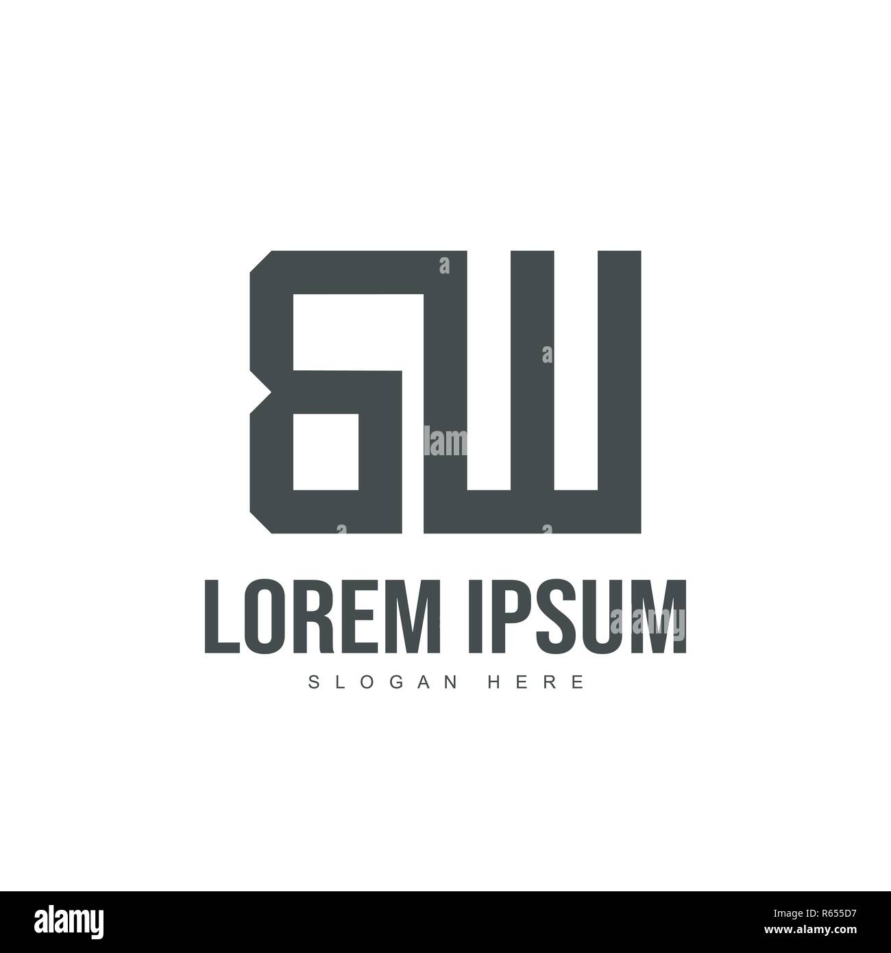BW Letter logo design. Initial letter logo template design Stock Vector