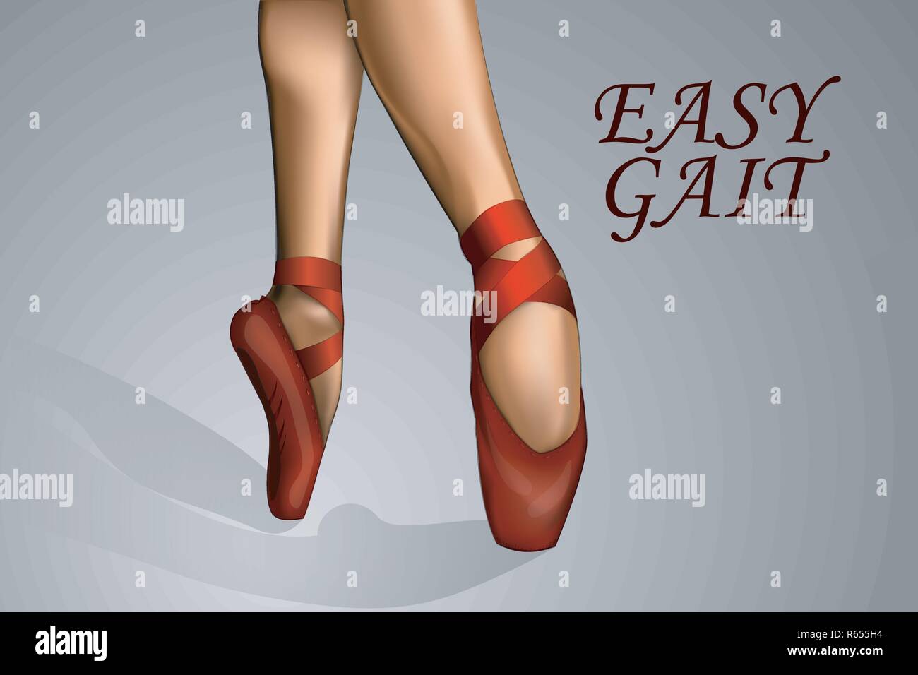 illustration of feet in red shoes. ballerina Stock Vector Image & Art -  Alamy