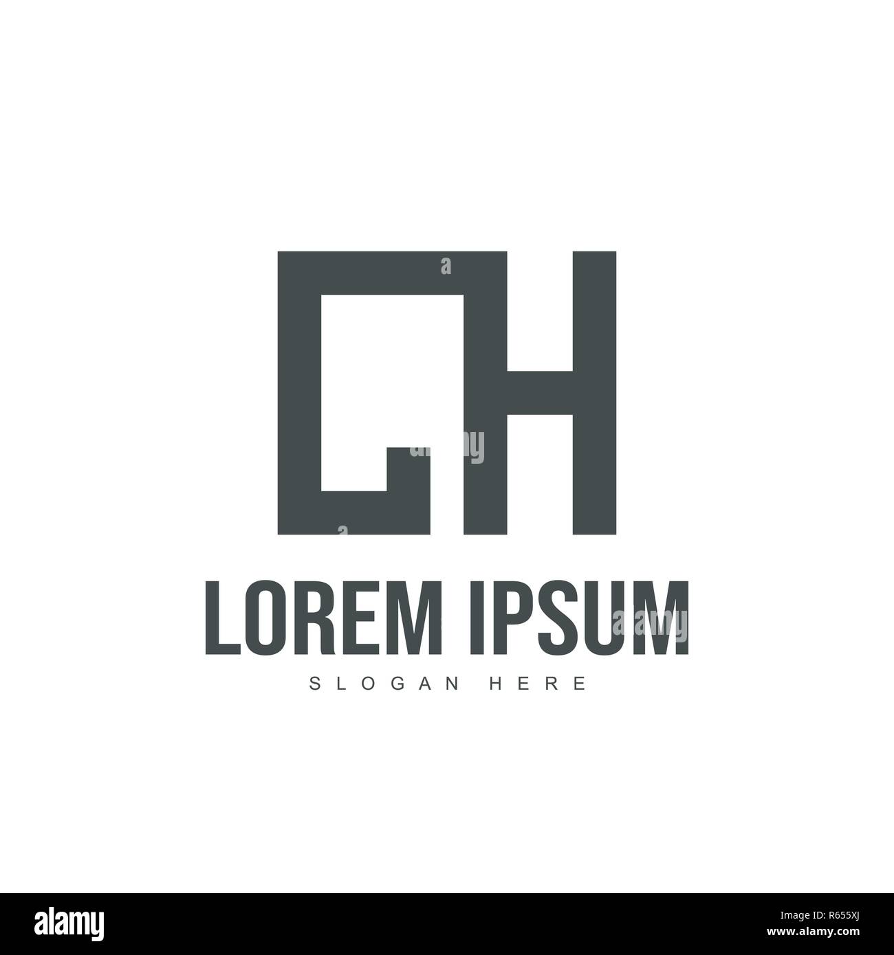 CH Letter logo design. Initial letter logo template design Stock Vector