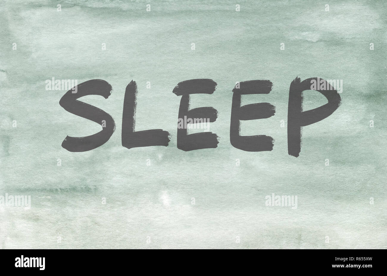 sleep concept word written on a watercolor texture background Stock