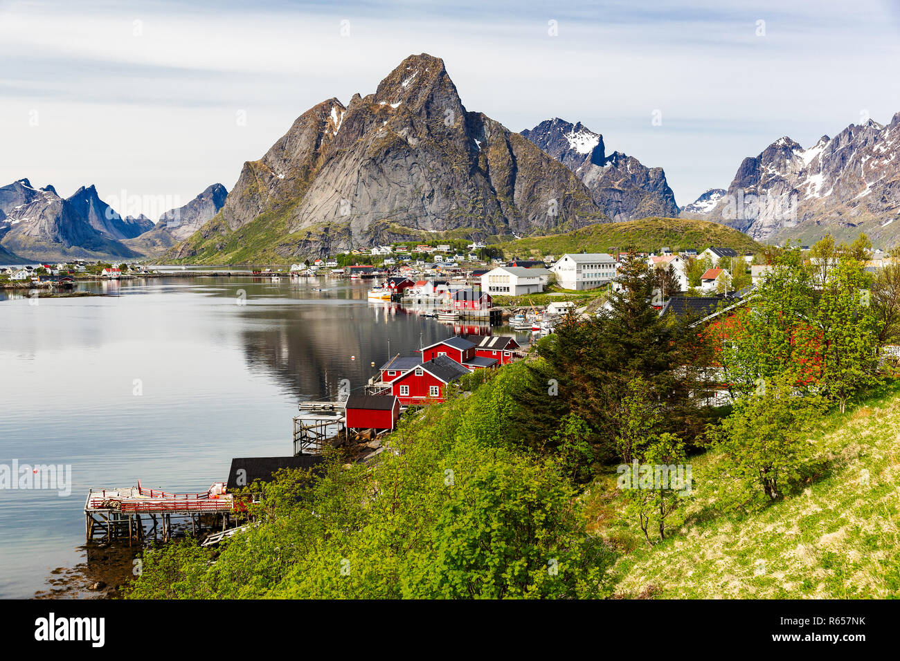 Picturesque view of the town of Reine, in the Lofoten Islands, Norway. Stock Photo