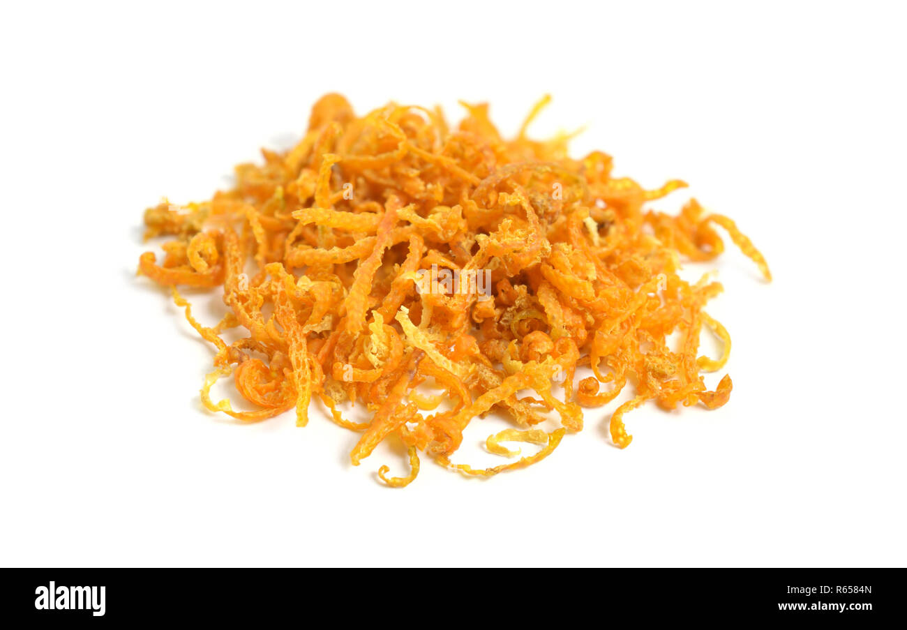 Dried Orange Zest. Isolated on white background Stock Photo Alamy