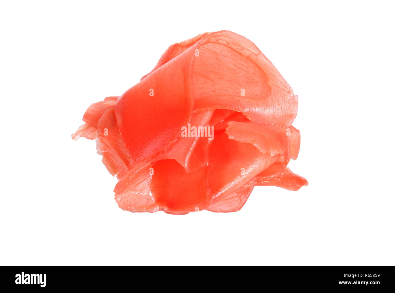 Pickled sliced ginger isolated on white background Stock Photo