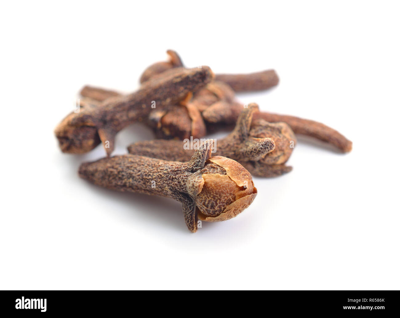 Some Dried cloves isolated on white background. Stock Photo