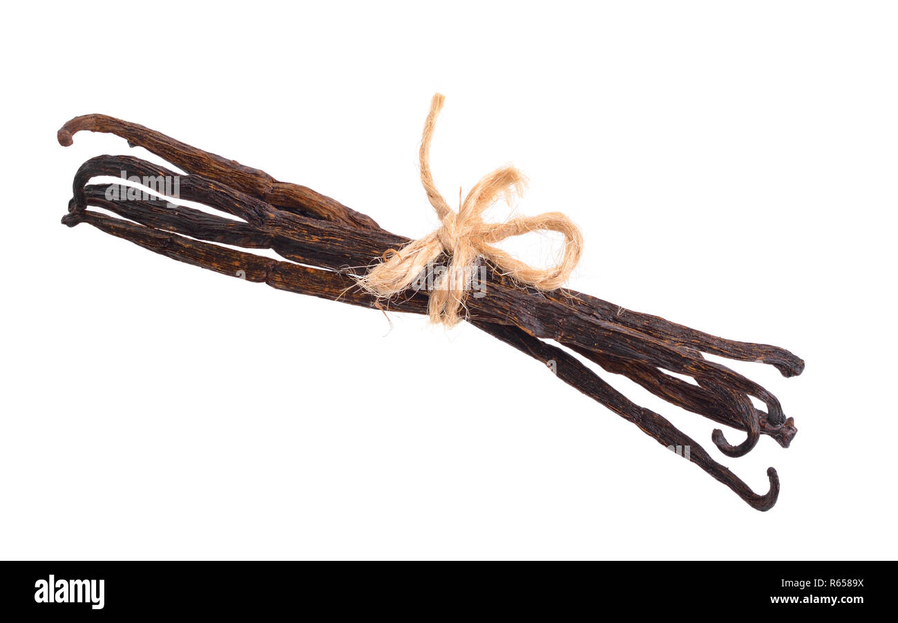 Vanilla pods. Isolated on white background. Full depth of field. Stock Photo