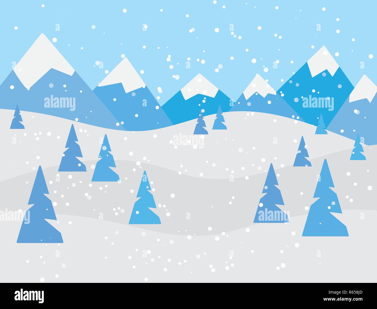 winter mountain landscape- vector illustration Stock Vector Image & Art ...