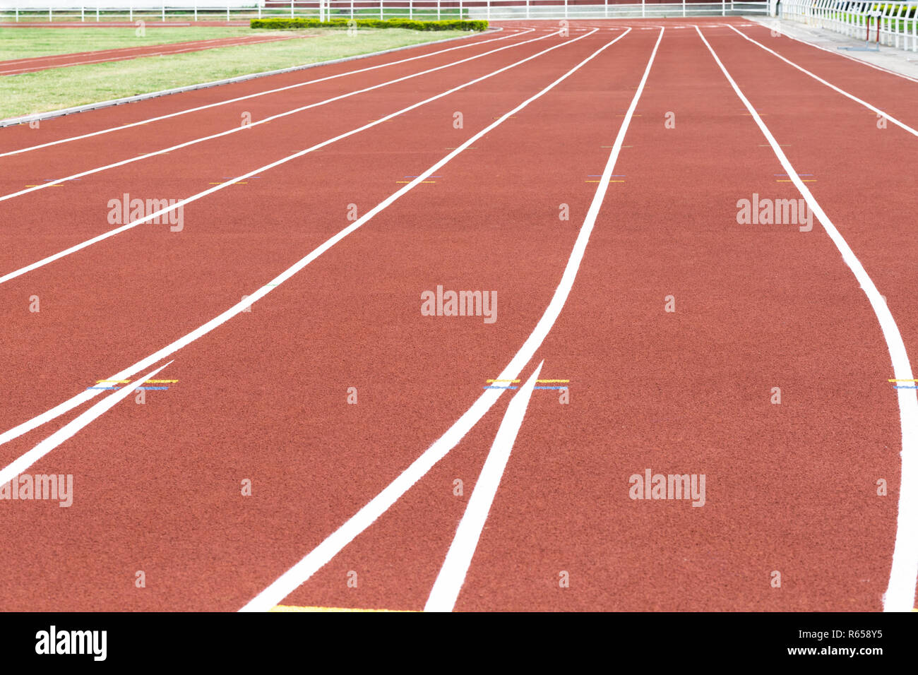 Red Running Track in Sport Field, Track Background Stock Photo Alamy