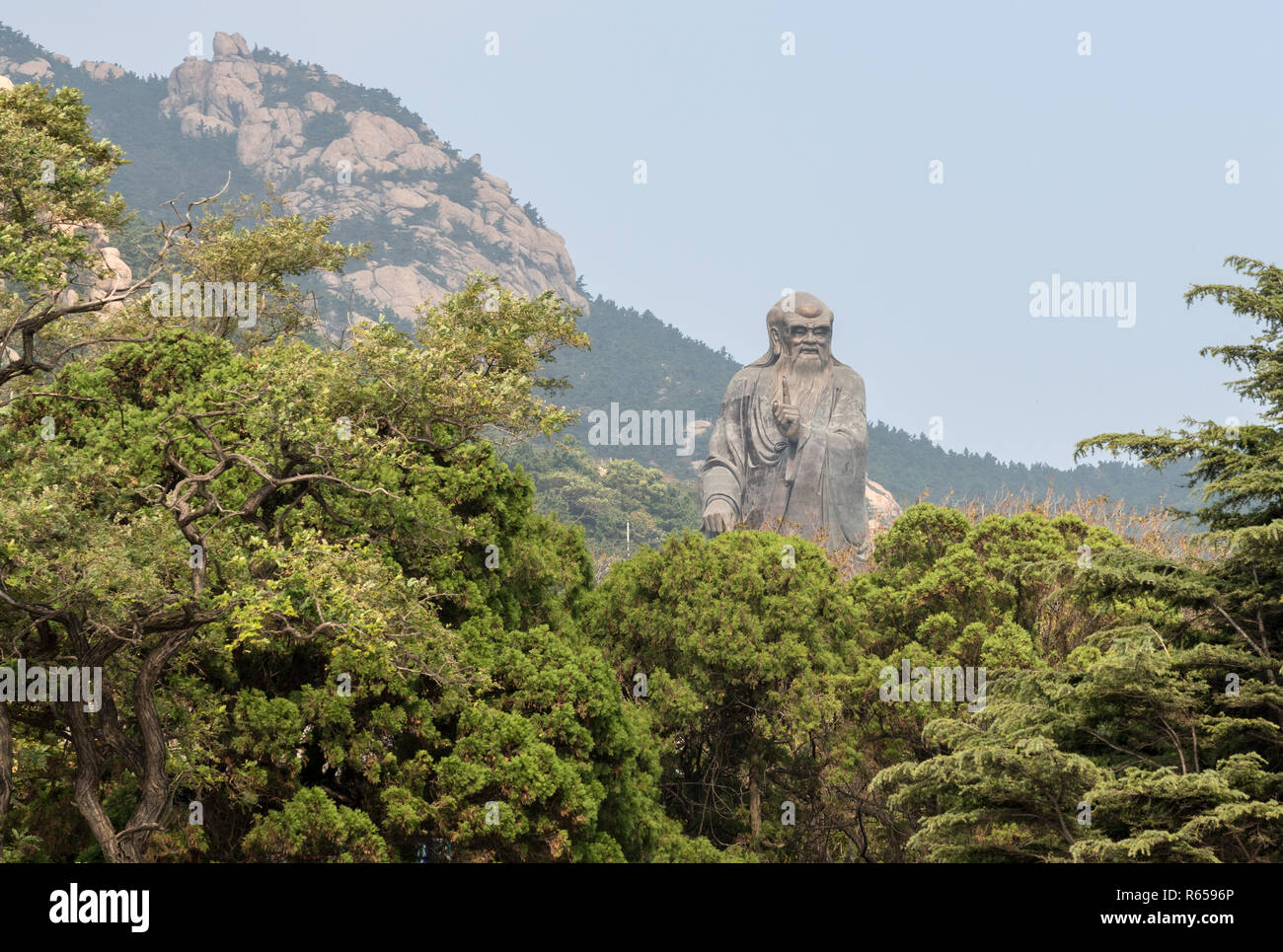 Statue of Lao Tze at Laoshan near Qingdao Stock Photo