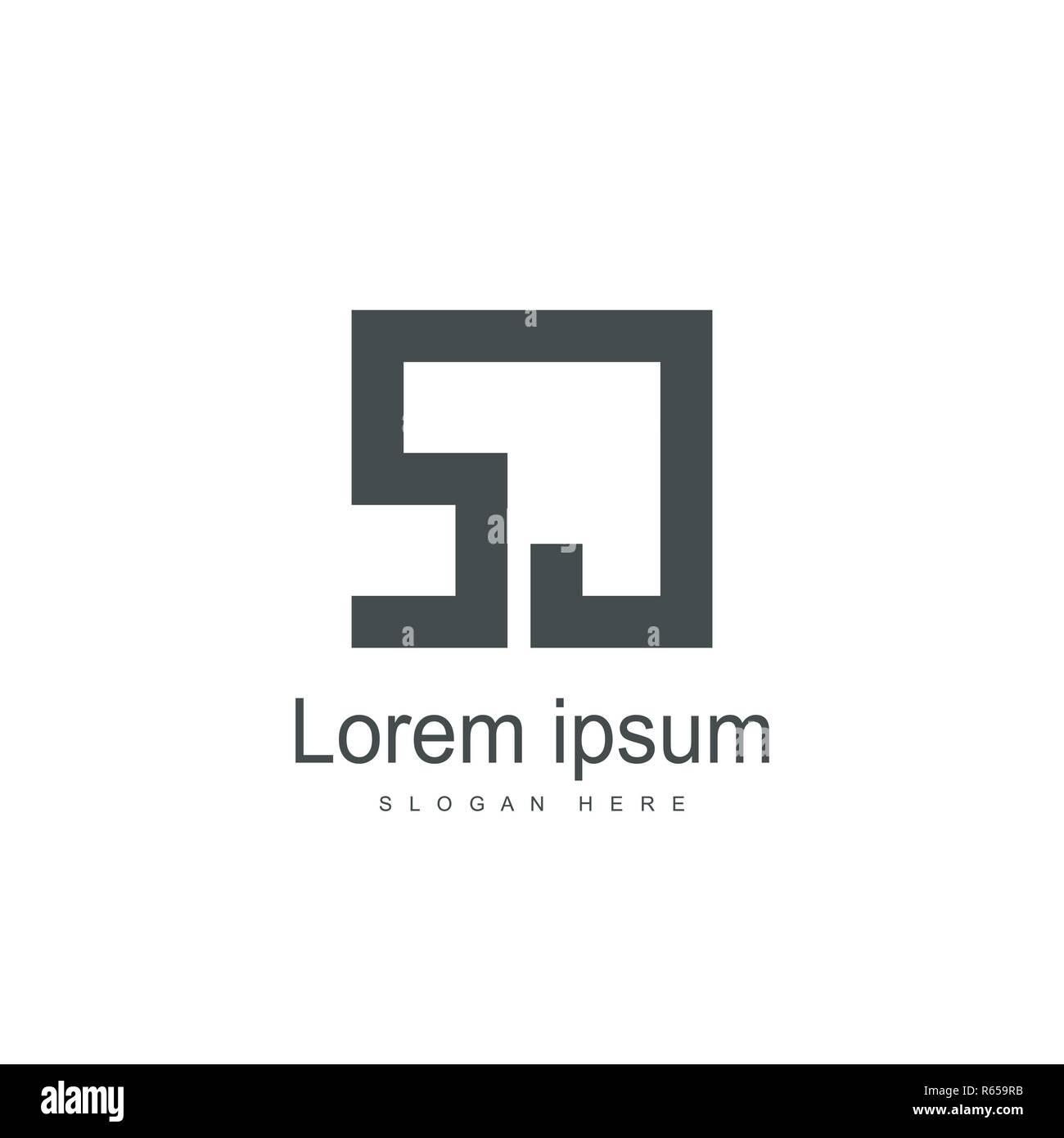 SJ Letter logo design. Initial letter logo template Stock Vector
