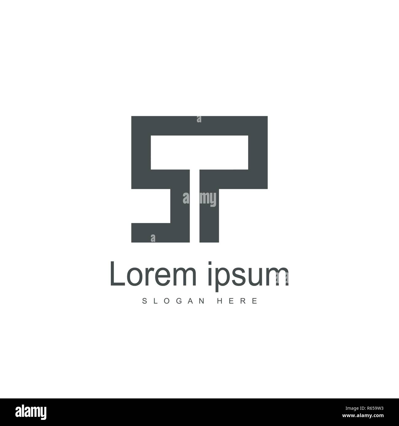 SP Letter logo design. Initial letter logo template Stock Vector