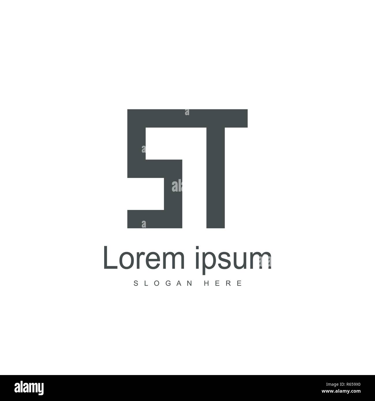 ST Letter logo design. Initial letter logo template Stock Vector