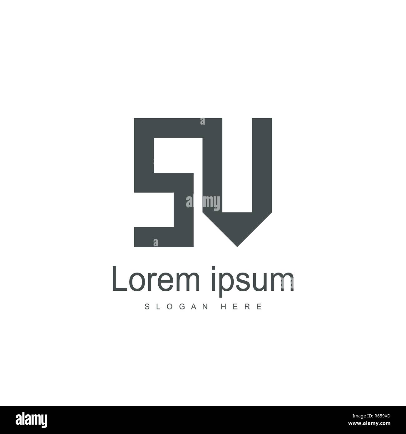 SV Letter logo design. Initial letter logo template Stock Vector